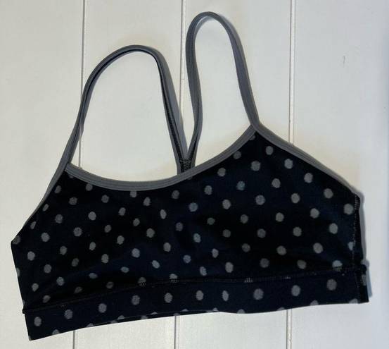 Lululemon  Flow Y Bra polka ghost dot black slate size 8