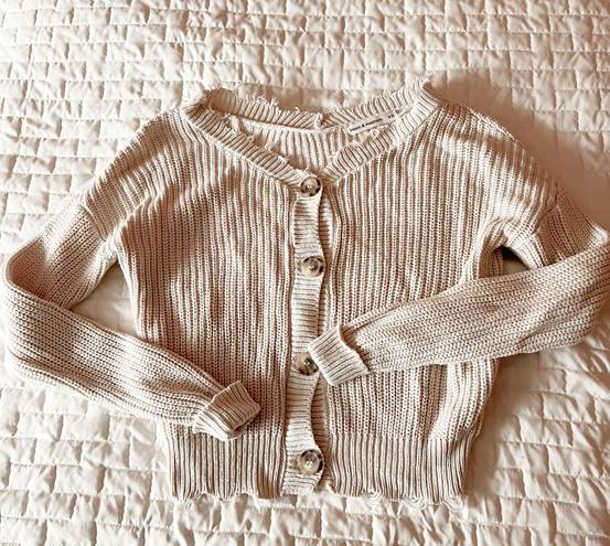 Moon & Madison Button Front Distressed Sweater Size XS