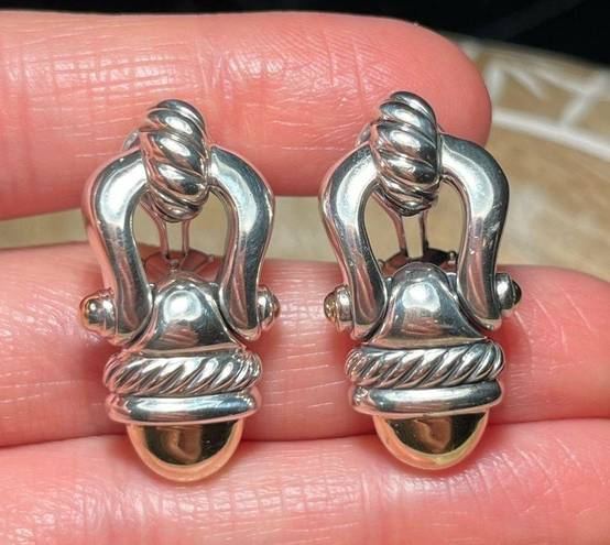 David Yurman Vintage  Sterling Silver & 14K Gold Door Knocker Acorn Drop Earrings