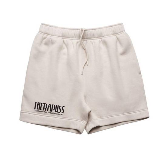 Pass That Puss Therapists Sweat Shorts Tan Size L