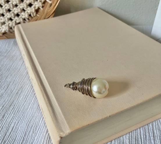 American Vintage Vintage “Hesper” Wire Wrapped Pearl Pendant Charm Bohemian Mermaidcore Silver Jewelry