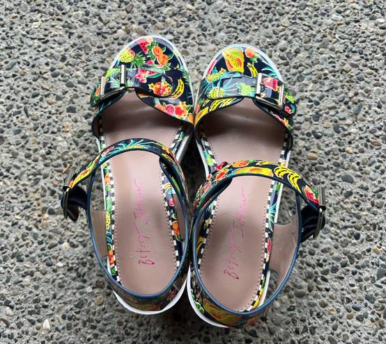 Betsey Johnson Fruit Pattern Platform Sandals