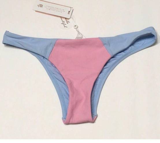 PilyQ New.  pink and blue color block teeny bottoms.  Small