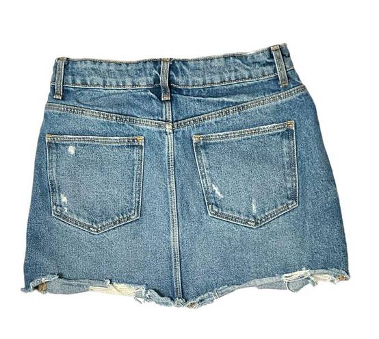 ZARA  Join Life jean skirt distressed mini XS