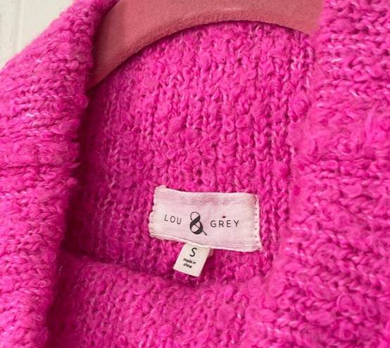 Lou & grey  Wool Alpaca Blend Barbie Pink Fuzzy Turtleneck Sweater ~ Size S