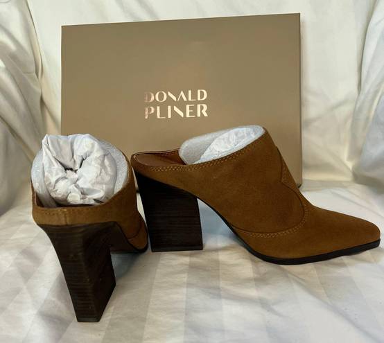 Donald Pliner Vama Heeled Mule Color Saddle Size 7 NIB