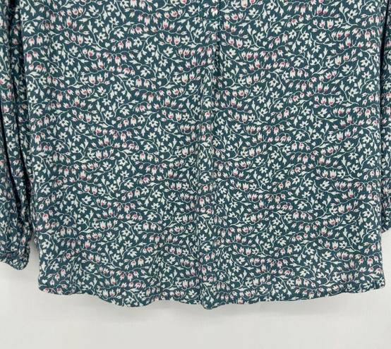 Market & Spruce Stitch Fix Market Spruce Gauzy Peasant Top Ditzy Floral Green Pink Boho Size XL