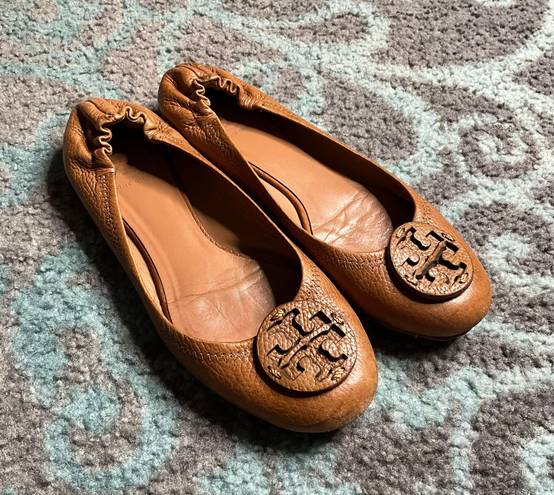 Tory Burch shoes flats tan brown leather size 8