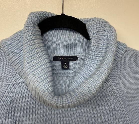 Lands'End  Baby Blue Cowl Neck Sweater Womens Size 6-8/Small Thick Cable Knit