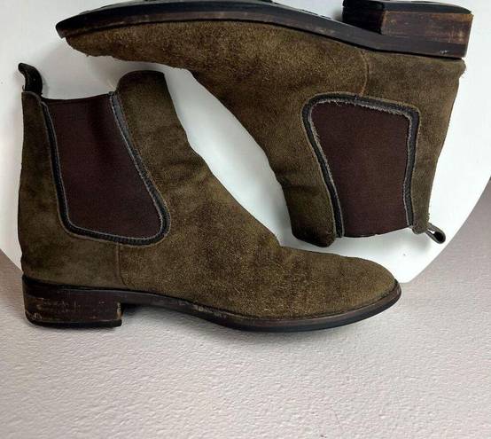 Krass&co Thursday Boot  Womens Size 9 Duchess Chelsea Boots Green Suede Pull On