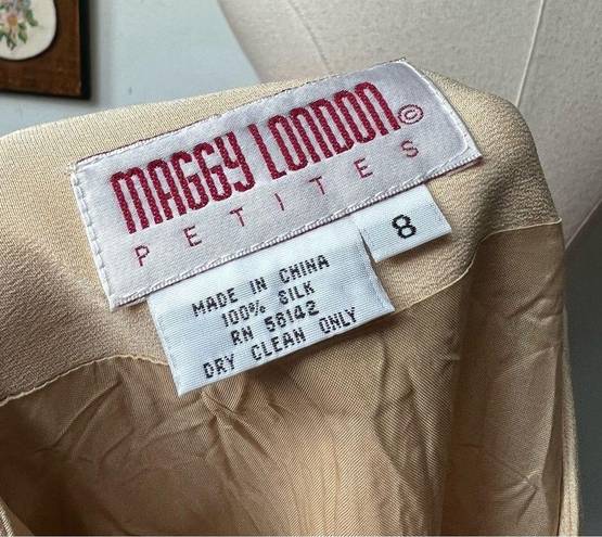 Maggy London Vintage 80s Silk Cream Button Down Blouse