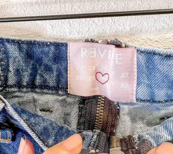 Revice Denim Revice Yin Yang Two Tone Crop Colorblock Zipper High Rise Straight Jeans Size 30