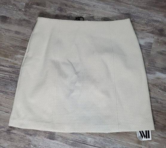 MM.LaFleur NEW  Womens Morningside Ivory Chevron Weave Skirt Size 16 Cream