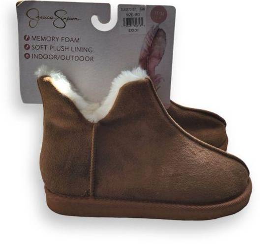 Jessica Simpson Tan Plush Memory Foam Booties, Women's 7-8