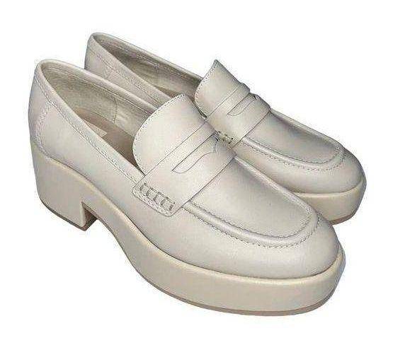 DV by Dolce Vit Dolce Vita Yanni Platform Loafer NWOT Ivory White Size 8 Leather Block Heel