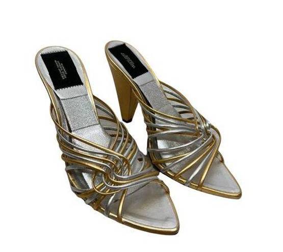 Marc Jacobs  RUNWAY Fifty Four Mule Metallic Sandal Heels