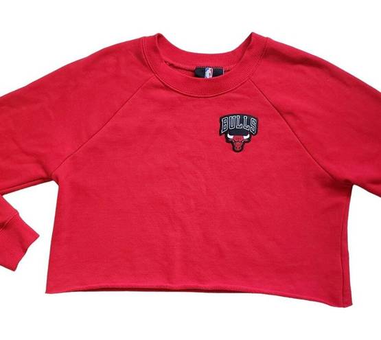 Nba Chicago Bulls Crop Sweatshirt Womens Large Embroidered Pullover  Basketball