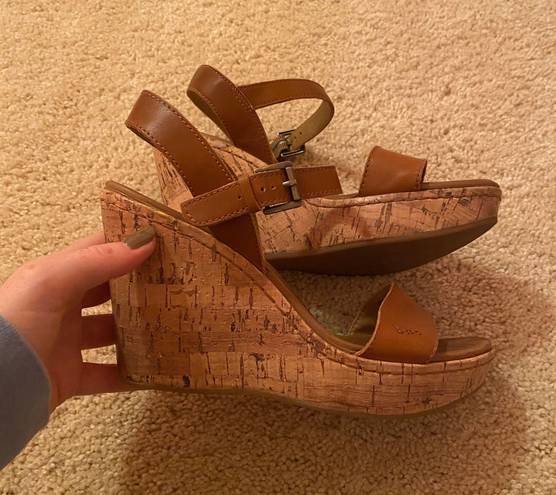 Born concept Boc Brown Cork Wedges