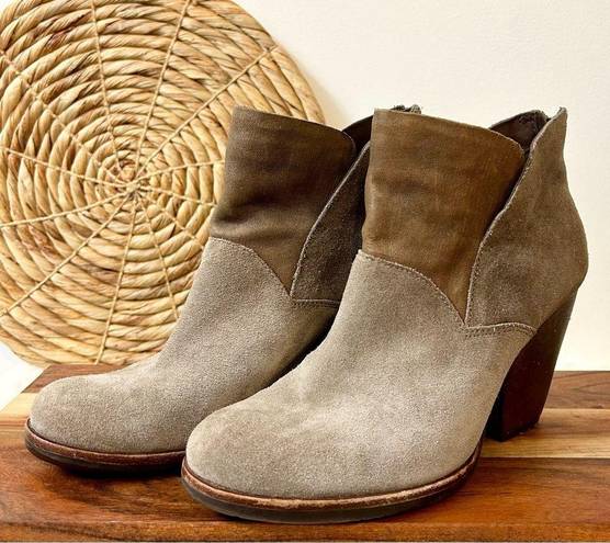 Kork-Ease  Castaneda Suede Heeled Bootie Brown Grey Size 7.5