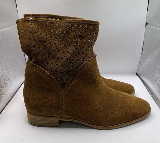 Michael Kors  Brown Suede leather Perforated mid Ankle Boots 11M