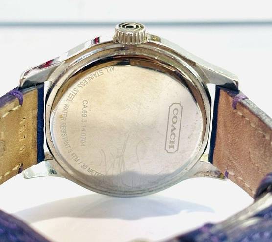 Coach  Purple Leather Monogram Band Madison Signature Watch