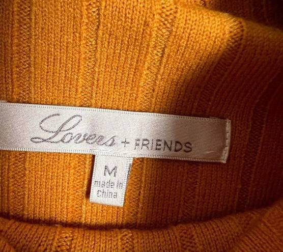 Lovers + Friends Revolve  Mustard Yellow Turtleneck Crop Sweater Size M