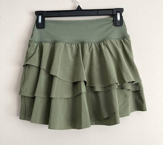 Aerie Offline By  Ruffled Skirt Green Skort Womens Size Small Pull On Athletic