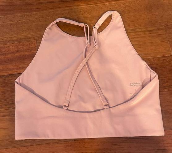 Girlfriend Collective Peach High Neck Cross Back Sports Bra