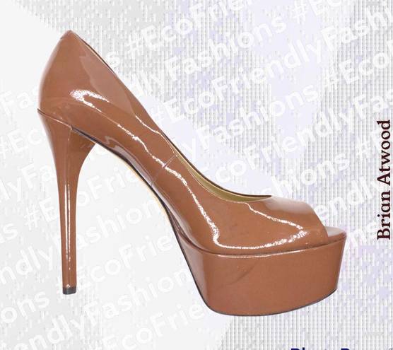 Brian Atwood  Women's Florencia Patent Leather Peep Toe Pump Size 7