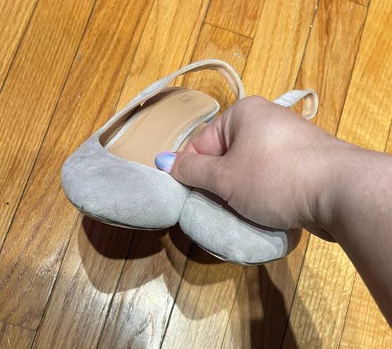 Lewit Suede Slingback Chunky Block Breathable Coastal Court pumps pointed soft leather Designer Luxury sandals heels Gray Size 8