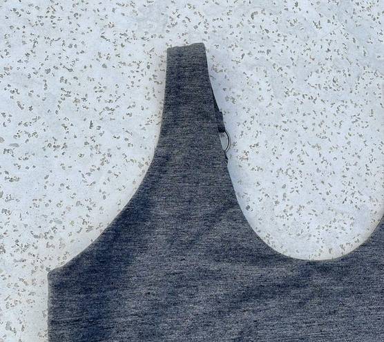 Chaser Gray  Strappy Scoop Neck Sports Bra