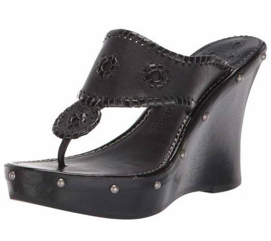 Jack Rogers  Women's Black Marbella Wedge Sandal 6.5 US