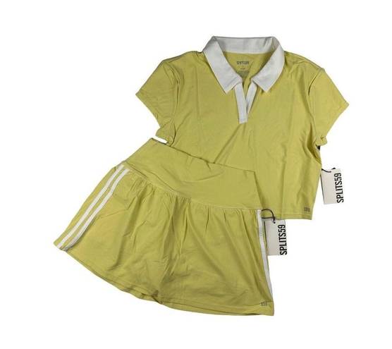 Polo Splits 59 Airweight Crop  & High Waist Skort in Yellow & White