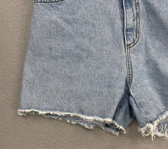 Vintage California Tag Jean Shorts Juniors 11/12 Light Wash Raw Hem High Rise