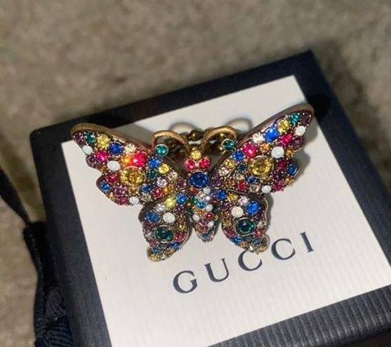 Gucci  multicolor butterfly motif ring size M