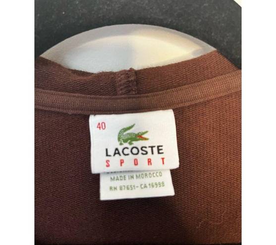 Lacoste Y2K  SPORT Chocolate Brown Zip Up Vest  w/Front Pockets sz. 40/S-M