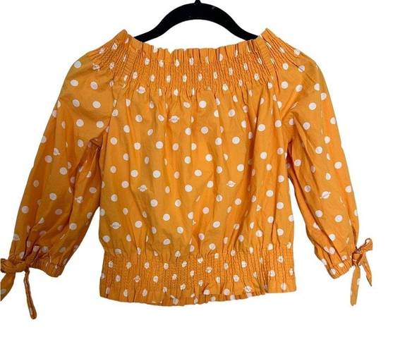 Scotch & Soda  polka dot printed cropped smocked top size XS