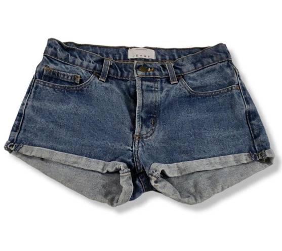 American Apparel  Jeans Denim Shorts Size 25 Cuffed Cut Off Mini Shorts Cheeky 