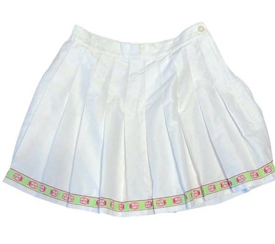 Lilly Pulitzer Rare Label  White Steff Godet Ladybug Pleated Tennis Skirt size 2