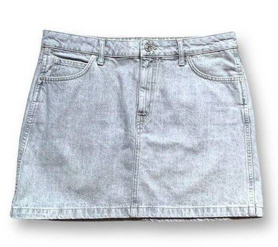 Mango MNG Skirt Gray Denim Micro Mini Straight Fit Cotton Size Medium