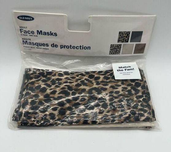 Old Navy  Face Mask Adult Pack of 5 New in Package 100% Cotton One Size Pattern