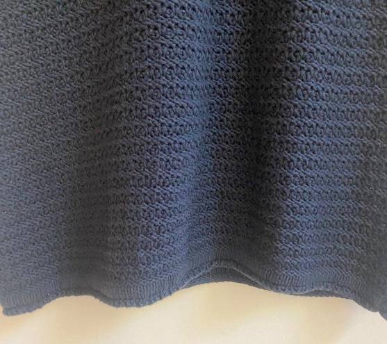 Coldwater Creek  Black Crochet Open Knit Cap Sleeve Pullover Womens XL Classic