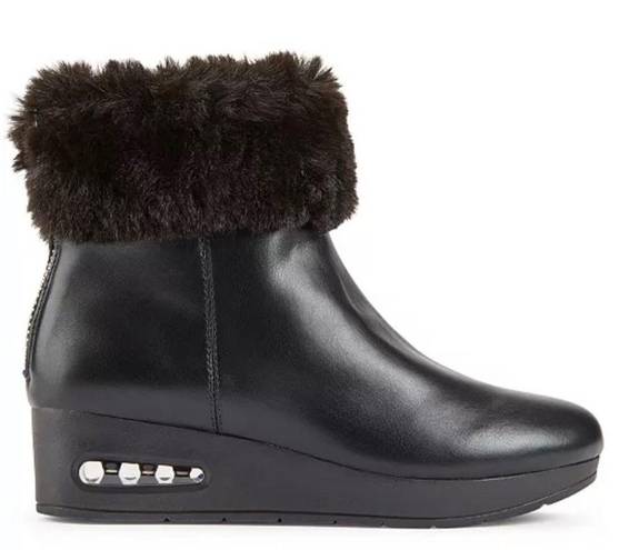 DKNY Abri Black Fur Bootie Ankle Boots