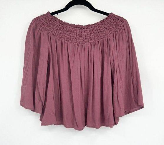 Talula  Purple Smocked Off The Shoulder Swing Blouse Size XS