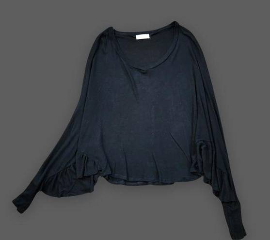 Solemio Black Bat Wing Sweater, Women's S