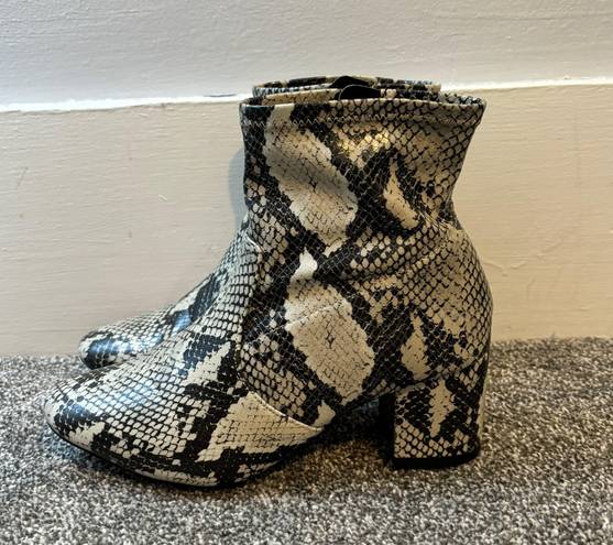 Snakeskin Booties Size 8