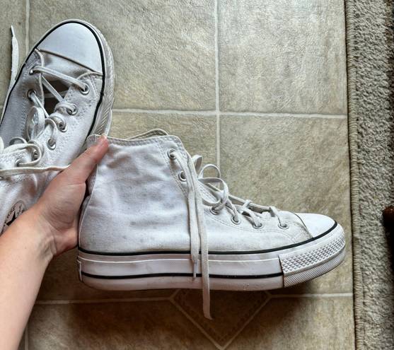 Converse White Platform High Tops