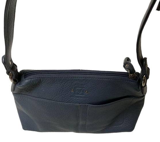 Stone Mountain  blue gray leather, mini shoulder bag