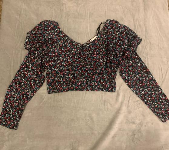 Vintage Extra Femme Collection Ruffle Crop Top Multiple Size M