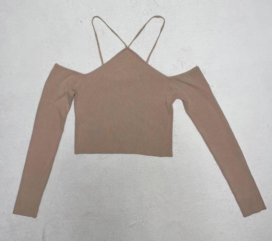 West of Melrose Women’s  Cold Shoulder Beige / Tan Sweater size Medium